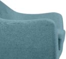 Calla 73.62" Linen-Look Fabric Condo Size Sofa with Button Tufting and Wood Legs - Blue | Sofa Calla de 73,62 po de format condo en tissu d’apparence lin avec capitonnage et pattes en bois - bleu