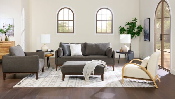 Cindy Crawford Home Gena 78.7" Linen-Look Fabric Condo Size Sofa with Removable Back Cushions - Charcoal Grey | Sofa Gena de Cindy Crawford Home de 78,7 po de format condo en tissu d’apparence lin avec coussins de dossier amovibles - gris anthracite - Image 10