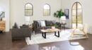 Cindy Crawford Home Gena 78.7" Linen-Look Fabric Condo Size Sofa with Removable Back Cushions - Charcoal Grey | Sofa Gena de Cindy Crawford Home de 78,7 po de format condo en tissu d’apparence lin avec coussins de dossier amovibles - gris anthracite