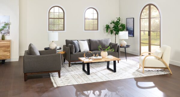 Cindy Crawford Home Gena 78.7" Linen-Look Fabric Condo Size Sofa with Removable Back Cushions - Charcoal Grey | Sofa Gena de Cindy Crawford Home de 78,7 po de format condo en tissu d’apparence lin avec coussins de dossier amovibles - gris anthracite - Image 12
