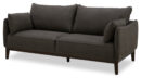 Cindy Crawford Home Gena 78.7" Linen-Look Fabric Condo Size Sofa with Removable Back Cushions - Charcoal Grey | Sofa Gena de Cindy Crawford Home de 78,7 po de format condo en tissu d’apparence lin avec coussins de dossier amovibles - gris anthracite