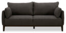 Cindy Crawford Home Gena 78.7" Linen-Look Fabric Condo Size Sofa with Removable Back Cushions - Charcoal Grey | Sofa Gena de Cindy Crawford Home de 78,7 po de format condo en tissu d’apparence lin avec coussins de dossier amovibles - gris anthracite
