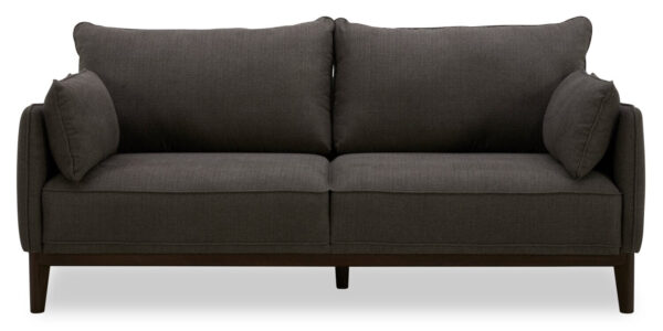 Cindy Crawford Home Gena 78.7" Linen-Look Fabric Condo Size Sofa with Removable Back Cushions - Charcoal Grey | Sofa Gena de Cindy Crawford Home de 78,7 po de format condo en tissu d’apparence lin avec coussins de dossier amovibles - gris anthracite