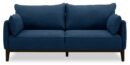 Cindy Crawford Home Gena 78.7" Linen-Look Fabric Condo Size Sofa with Removable Back Cushions - Midnight Blue | Sofa Gena de Cindy Crawford Home de 78,7 po de format condo en tissu d’apparence lin avec coussins de dossier amovibles - bleu minuit